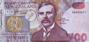 Ernest Rutherford on New Zealand's $100 banknote