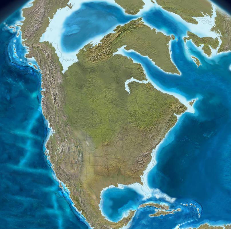 North America during the Paleogene period - 63 to 25 million years ago