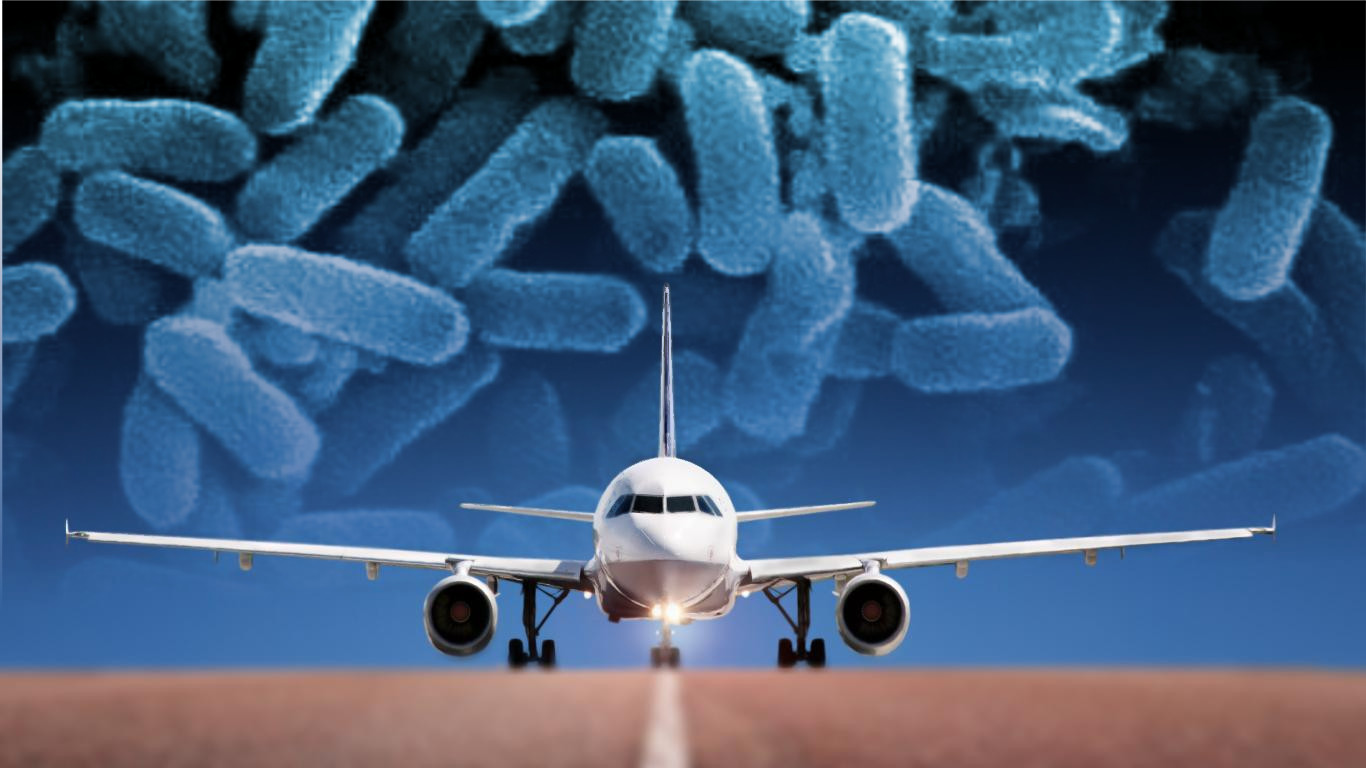 Superbugs on a plane