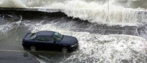 King tide on Tamaki Drive, Auckland, in February 2014.