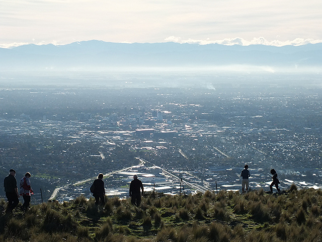 Haze over Christchurch. Credit: Ross Younger