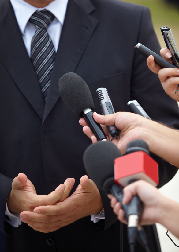 business meeting conference journalism microphones