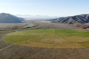 Vast pivot irrigator shows farming encroaching on wilderness in New Zealand. Credit: Peter Scott (www.abovehawkesbay.co.nz) 