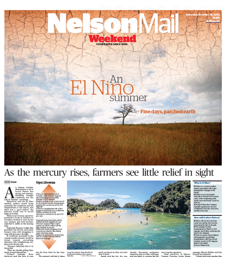 Steven's Nelson Mail front page story