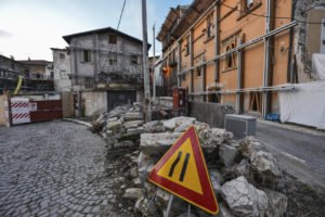 L'Aquila in Abruzzi, years after the earthquake. 